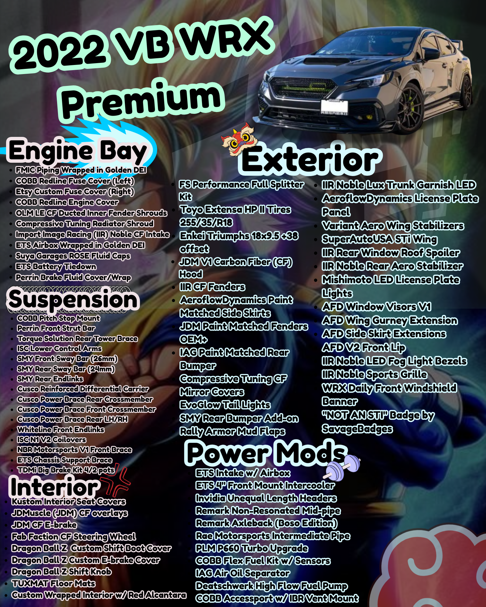 Black Text WRX Show Board